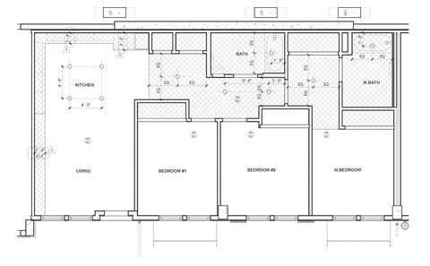 Floor plan for 3 beds, 2 baths, 1122 sqft